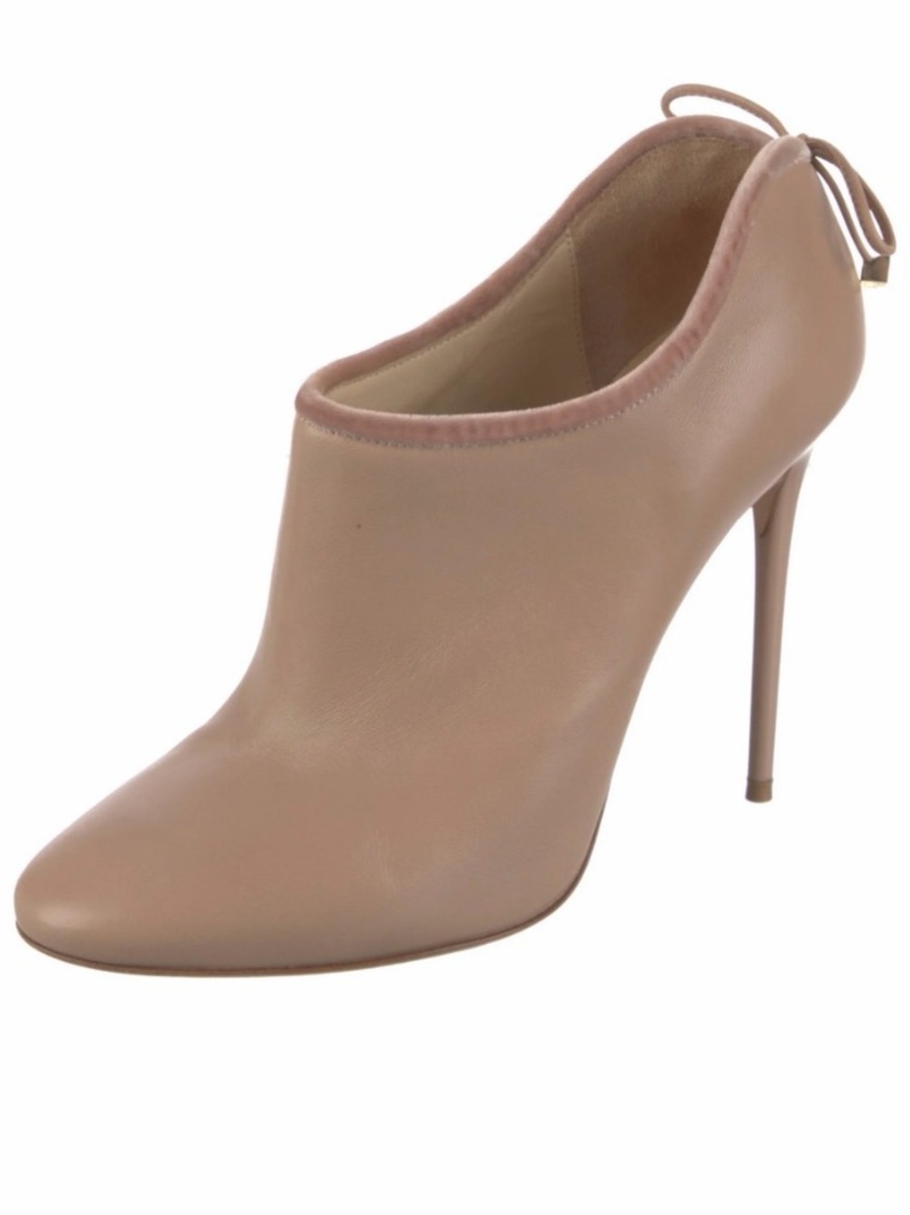 Jimmy Choo bow leather round toe ankle boots sz 37